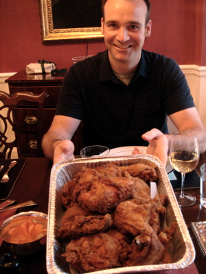 fried chicken joe Joe, happy happy with Henry's fried chicken