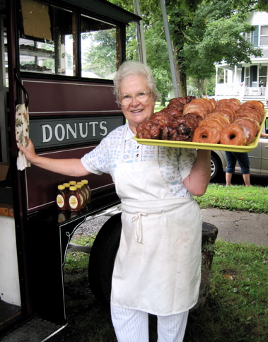 Sally, the Donut King's Mother Sally, The Donut King's Mother, with the mother lode of donuts
