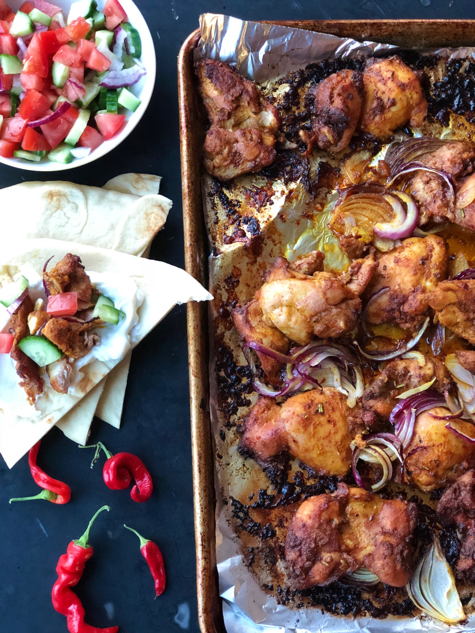 Featured image for “Sheet-Pan Roasted Chicken with Flatbread”