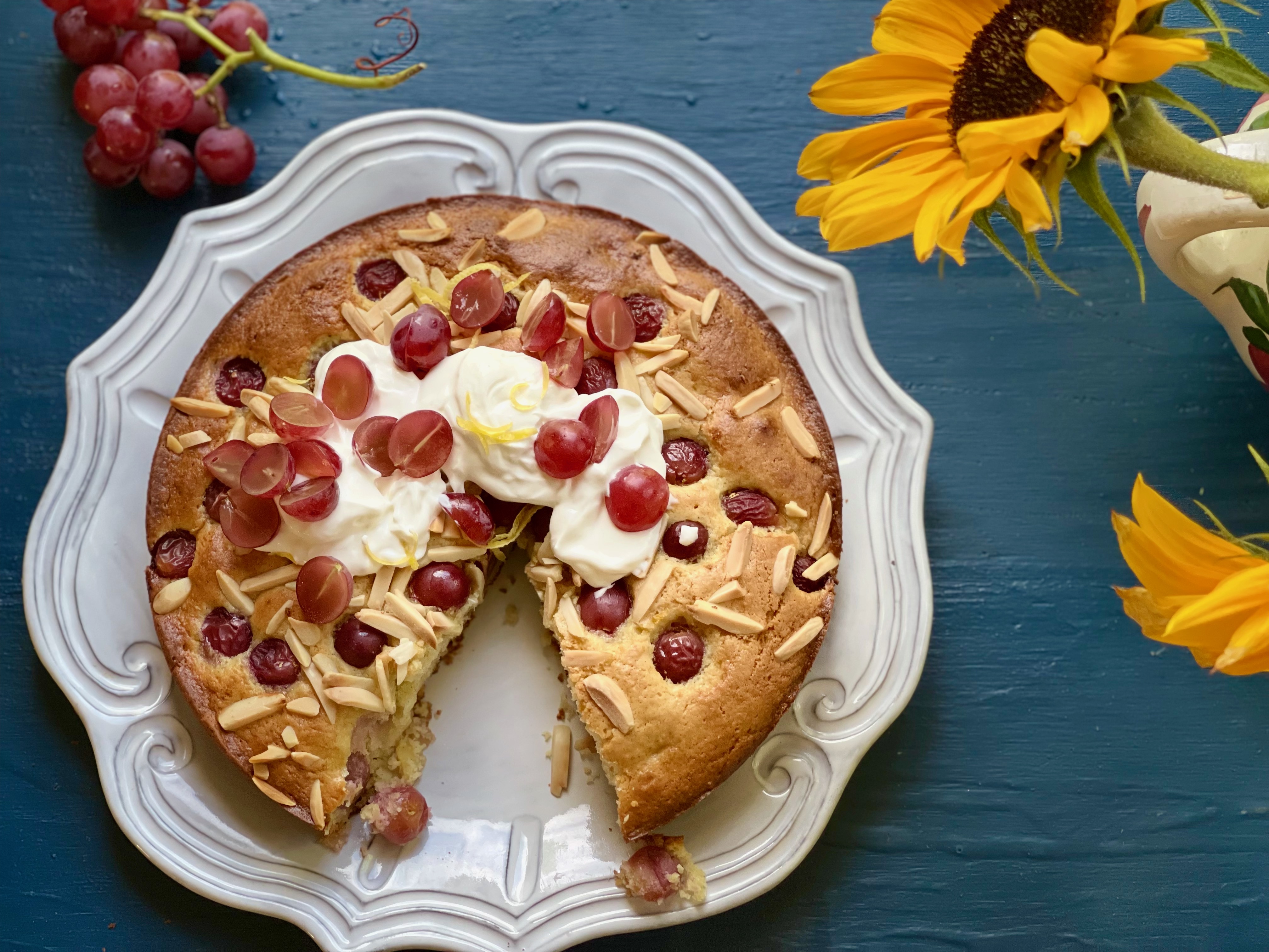 Featured image for “Almond Grape Cake with Lemon Cream”