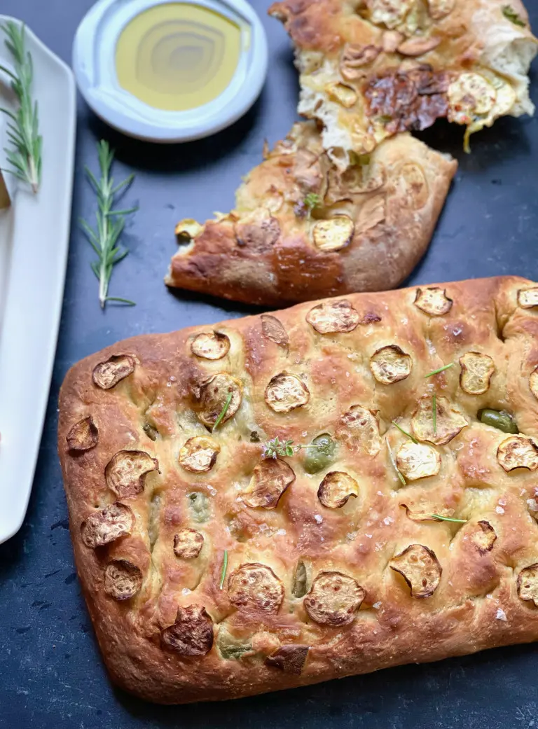 Featured image for “Focaccia with Summer Squash and Olives”